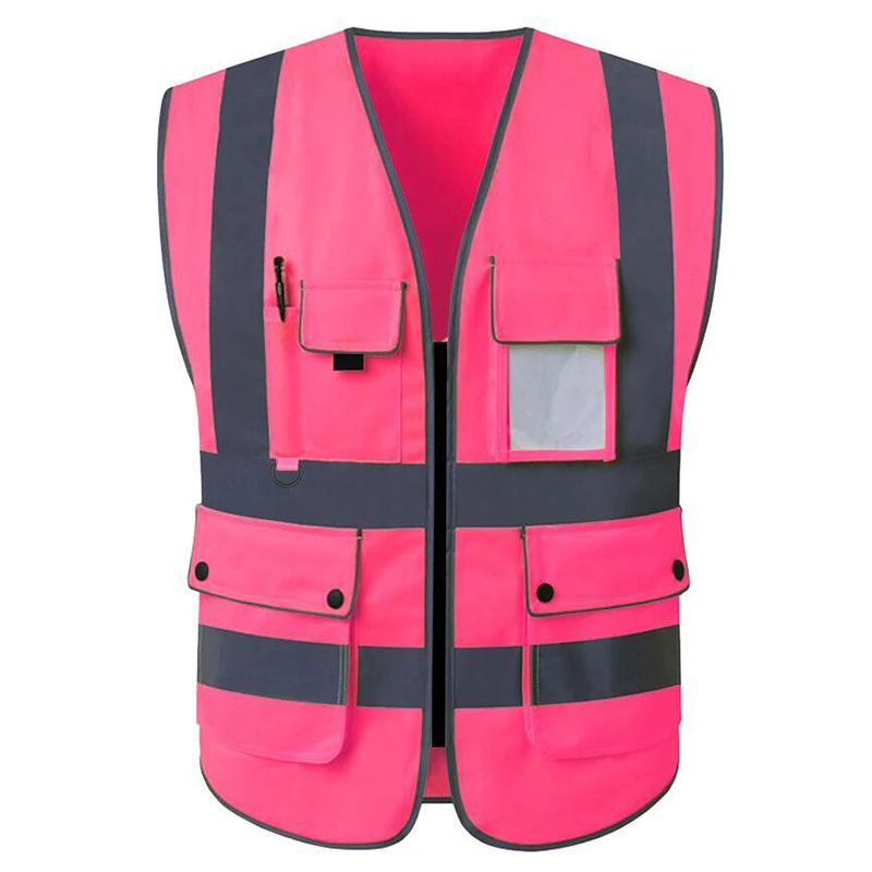 High Quality Hi Vis Reflector Jacket Reflective Safety Vest With Multi Pockets