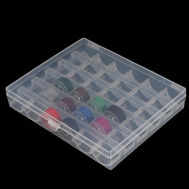 1pc 36 Spools Empty Bobbins Storage Box Sewing Accessories Tools Plastic Sewing Machine Bobbin Case Knitting Needle Organizer