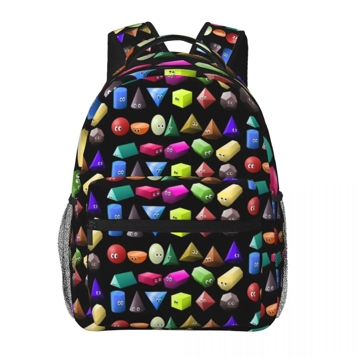 3D Shapes-The Kids' Picture Show Fashion Kids Backpack Women Teenagers Schoolbags Travel Laptop Backpack