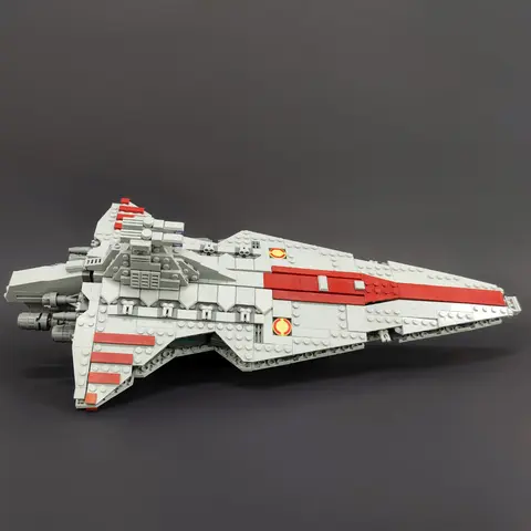 67106 JIESTAR Högteknologisk Moc Venator Attack Cruiser Fighter Destroyer Kloss Teknisk Modellbygge Stjärnblock Rymdskepp Leksaker 6 best sales Lego Venator - №1