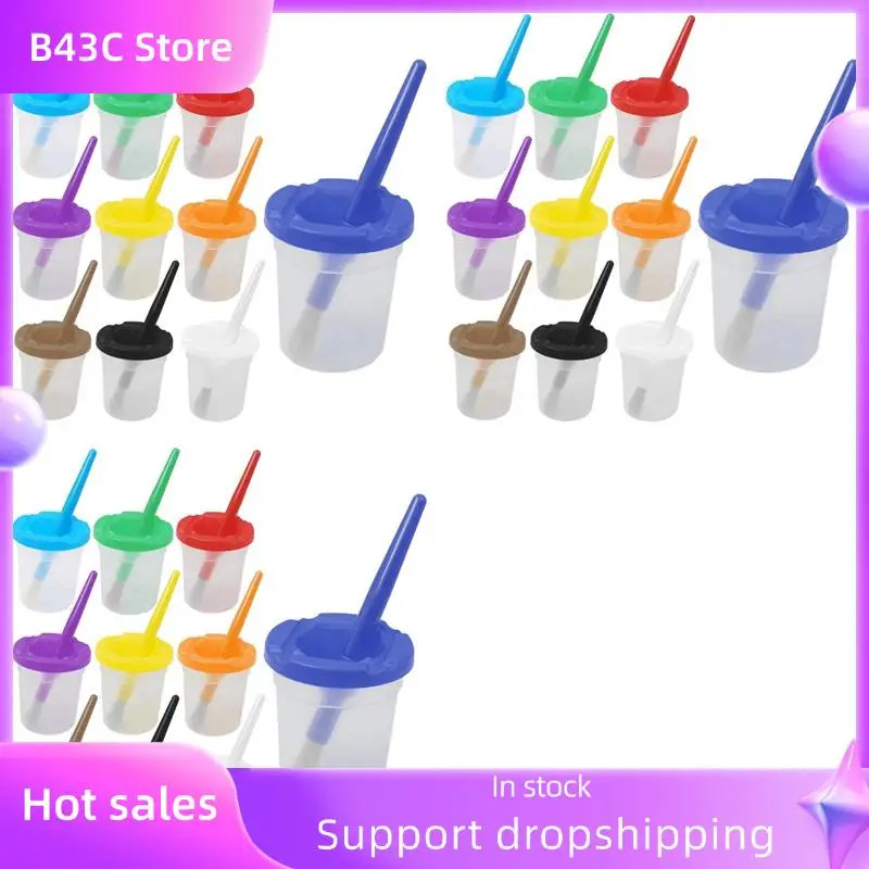 

B14C 30 шт. чашки для краски с крышками для детей, защищенные от разливов обучающие цветные чашки для художника