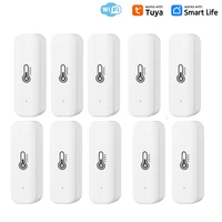 Tuya-Sensor de temperatura y humedad WiFi, Monitor remoto Smart Life para trabajo doméstico inteligente con asistente de Google Alexa