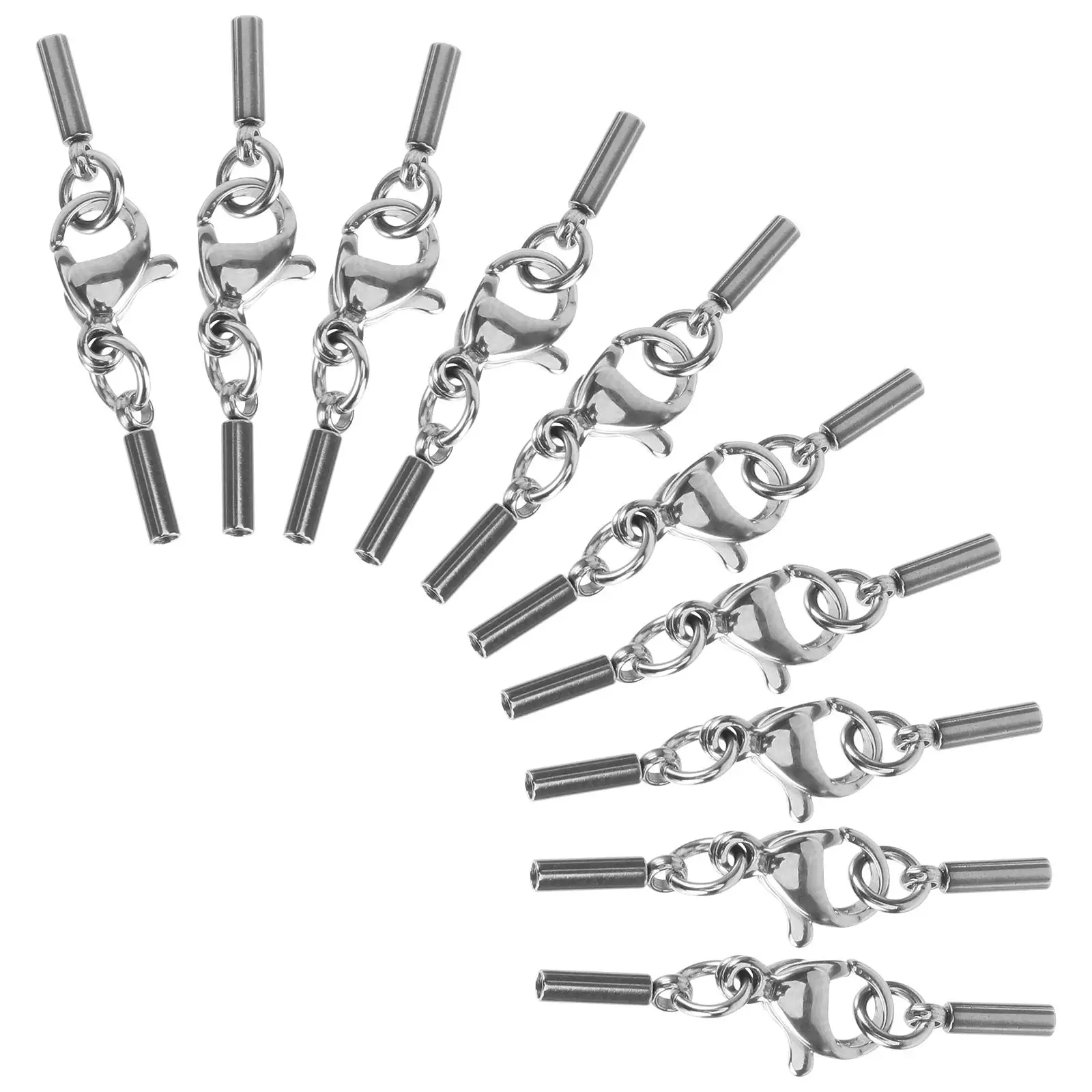 

20pcs String Fasteners Stainless Steel Durable Necklace Bracelet Jewelry Making Supplies Lobster Clasp Closure