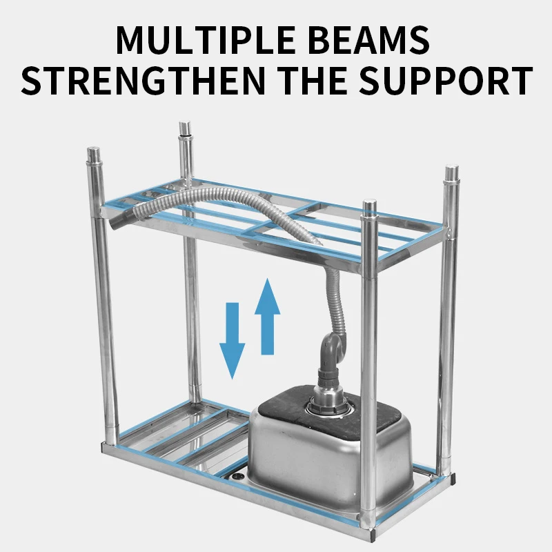 Wastafel dapur Stainless steel, wastafel dapur dengan braket, wastafel cuci piring, wastafel rumah tangga keran panas dan dingin