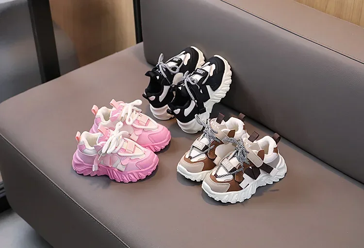 Herbst Winter Kinder Turnschuhe Jungen plus Kaschmir warme Sportschuhe Mädchen rutsch feste Freizeit schuhe Studenten schuhe Kleinkinds chuh – Detail 2