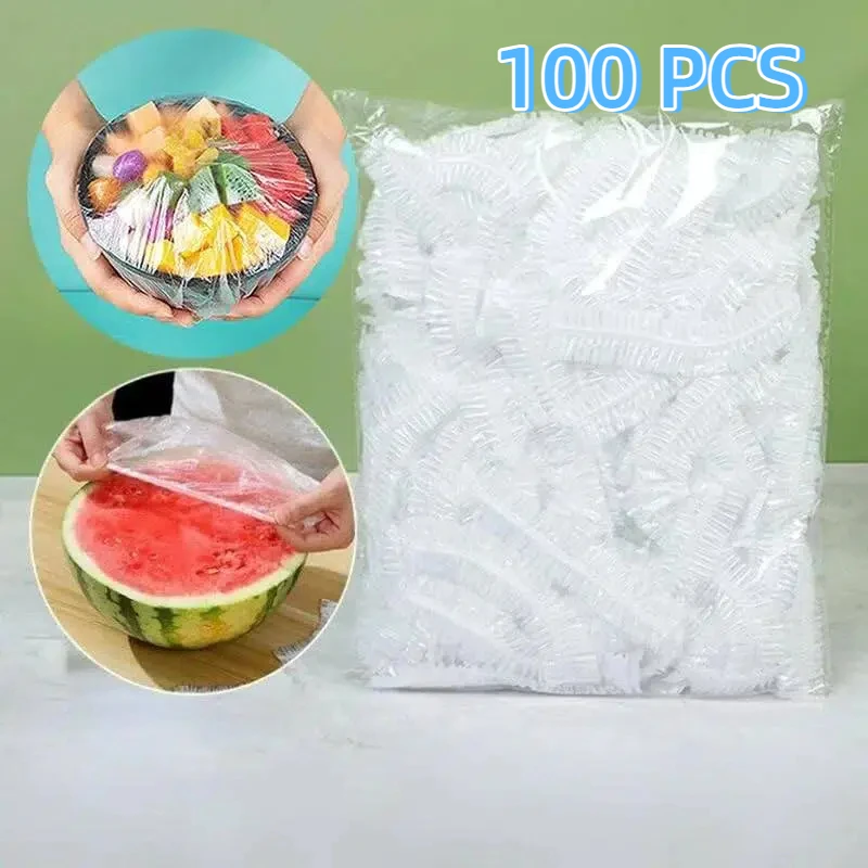 Einweg-Lebensmittelabdeckung Frischhaltefolie Schüsselabdeckung Lebensmittelechte Frischhalte-Plastiktüte Küchen-Aufbewahrungszubehör