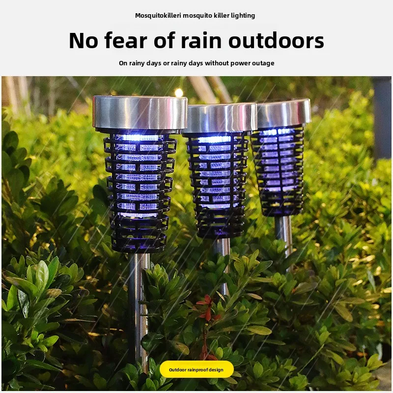 مصباح قاتل البعوض يعمل بالطاقة الشمسية، فناء مقاوم للماء، حديقة خارجية، طارد البعوض LED، مبيد حشري، ومصباح إغراء #4