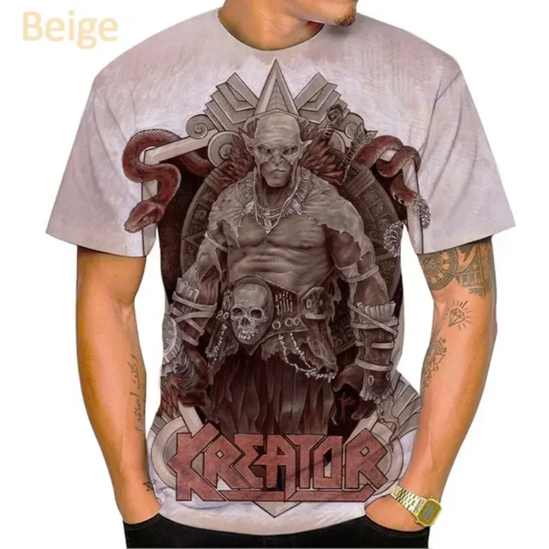 New Classic Metal Rock Band Kreator 3D Print T-shirt Summer Men Clothing Casual Oversized T Shirt Harajuku Street Unisex Tops