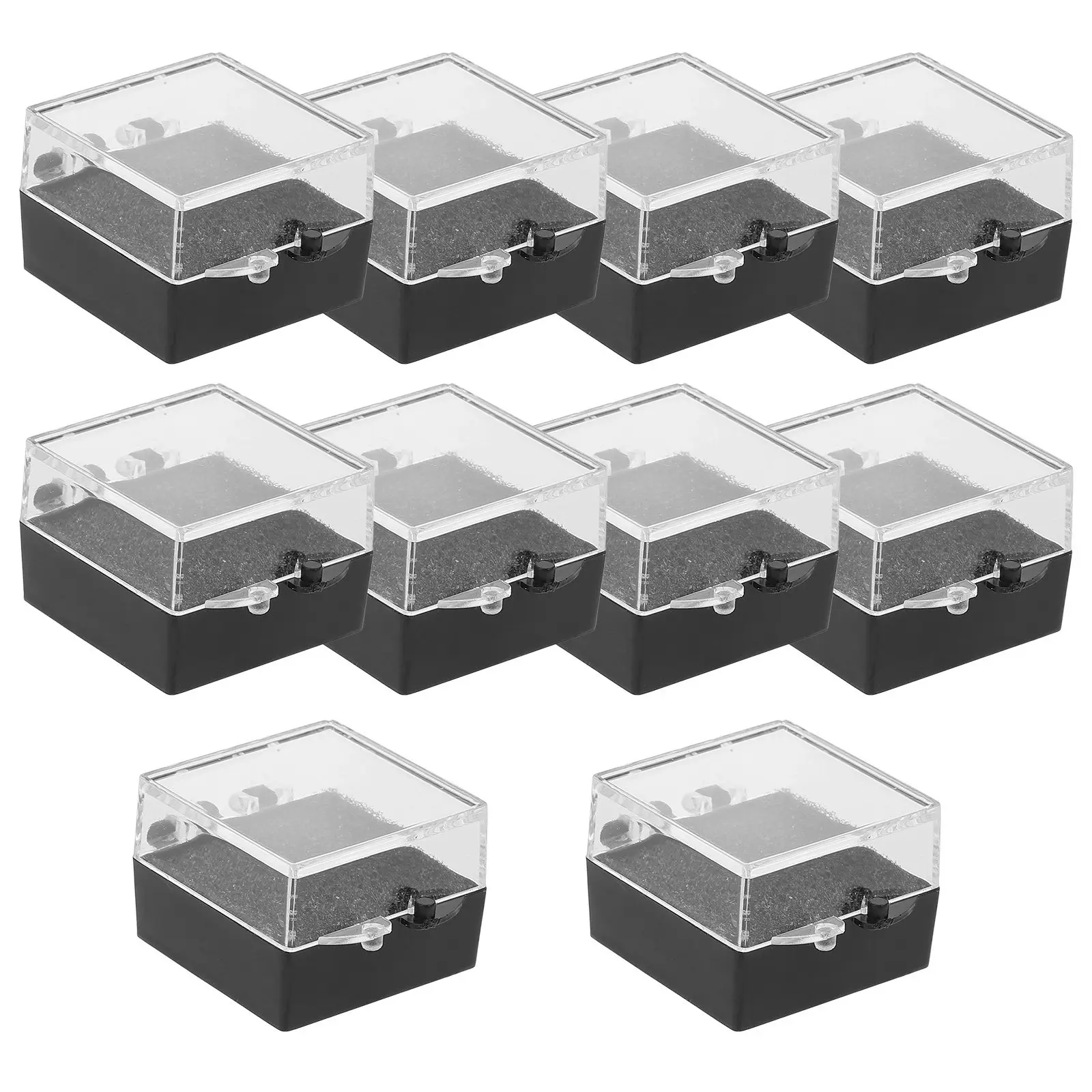 

10Pcs Minimalist Square Acrylic Display Box Transparent Lid Jewelry Organizer for Brooches Rings Lapel Pins Badge Case