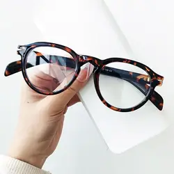 Anti Blue Light Glasses Frame 2024 Women Men Round Leopard Eyeglasses Frames Computer Transparent Prescription Spectacles