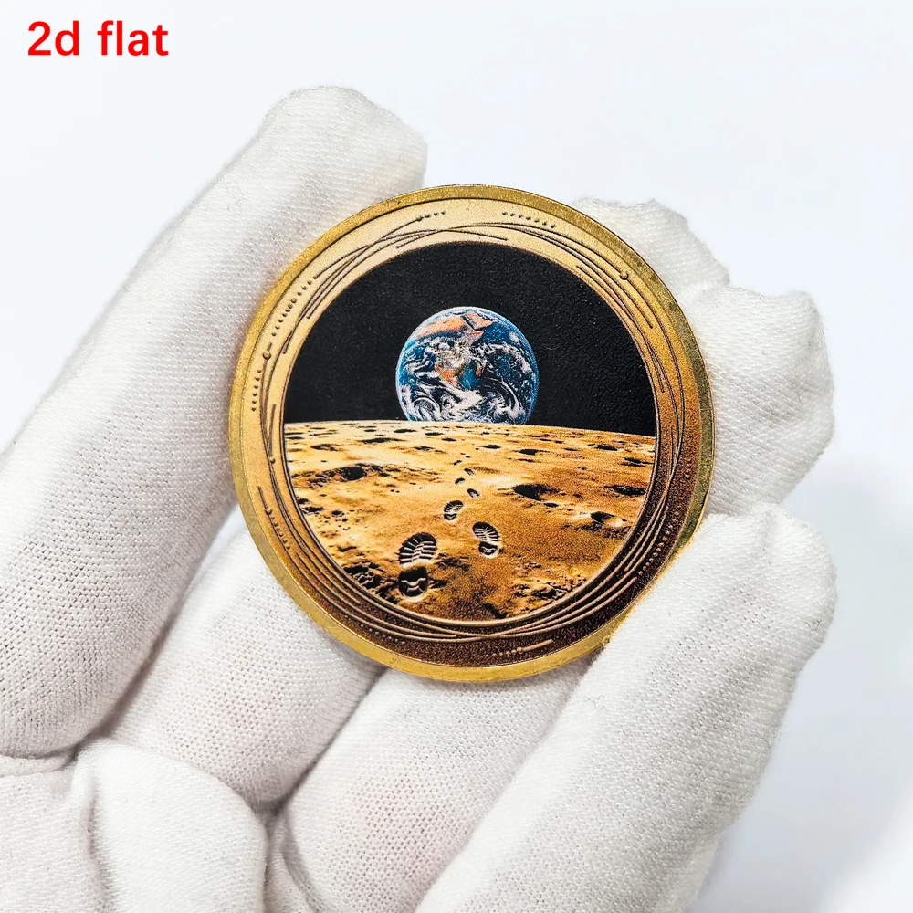 1pc Astronaut Apollo Moon Landing Commemorative Coin 1969-2026 Rocket Lunar Challenge Coin Space Exploration Keepsake Gifts view 5