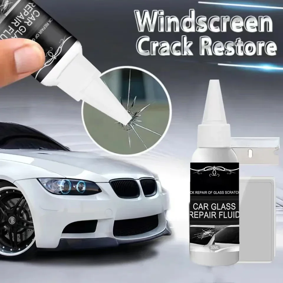 Windshield Repair Kit Crack Chip Glass Repair Set DIY Glue Quick Fix for Chips Cracks Combined Repair Kit for All Types of Glass