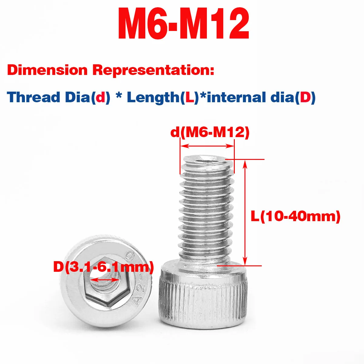 

304 Stainless Steel Hexagon Socket Hollow Screw / Hollow Bolt / Through Hole Screw M6M8M10M12