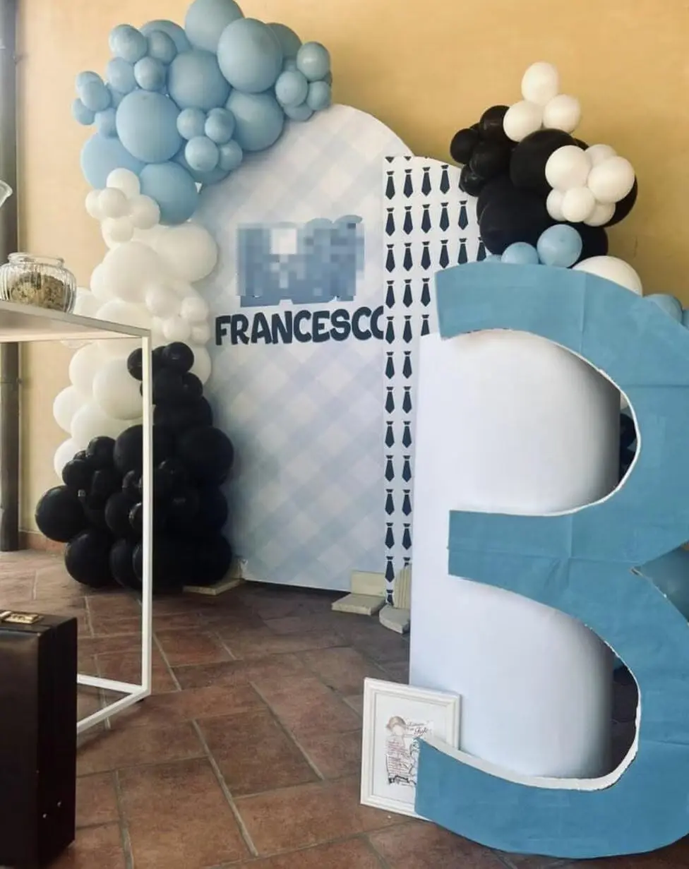 Сине-белые изогнутые тканевые фоновые Чехлы в клетку для оформления детского дня рождения