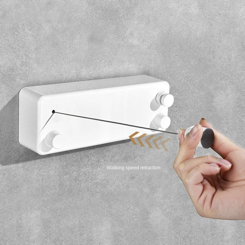 Double Row Clothesline Wall Mounted Retractable Clothes Dryer Steel Rope Wall Hanger Laundry Dryer Indoor Clothes Line WY41002