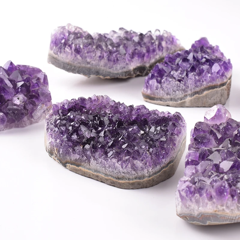 Natural Raw Amethyst Quartz Purple Crystal Cluster Healing Stones Specimen Home Decoration Crafts Decoration Ornament