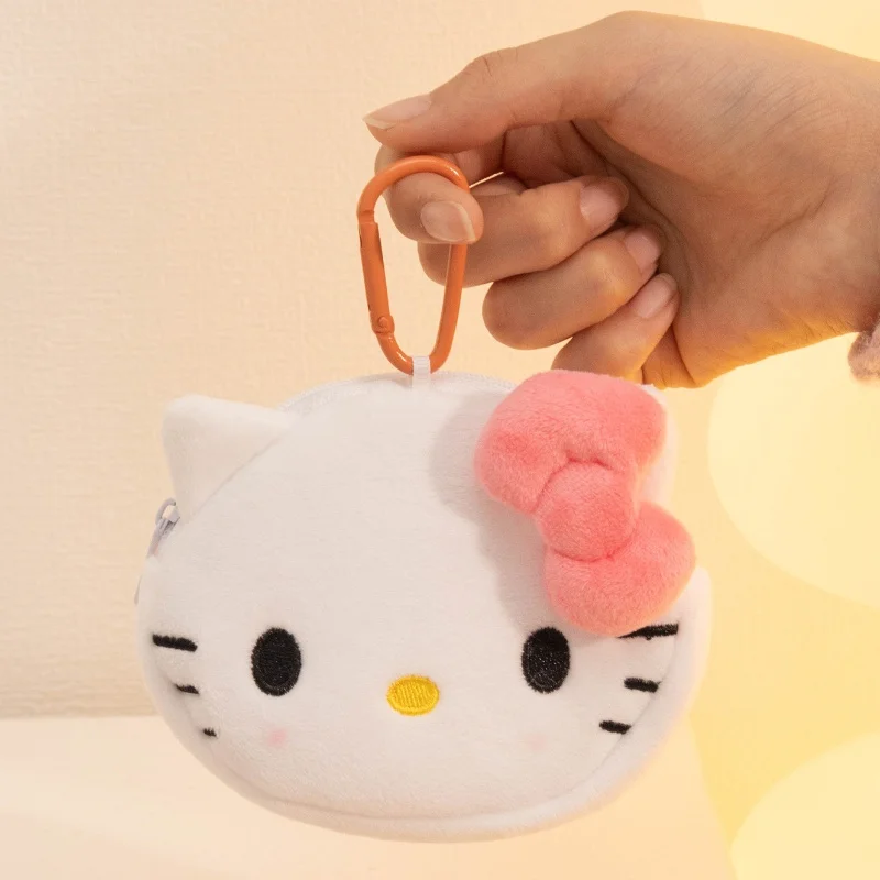 Kawaii minha melodia kuromi cinnamoroll kt gato pelúcia plushies moeda bolsa fone de ouvido organizador saco pingente chaveiro presentes das meninas