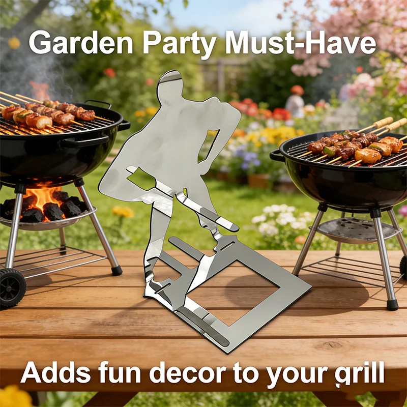 BBQ Sausage Holder Stand Stainless Steel Funny Hot Dog Grill Rack Portable Camping Accessory & Cooking Tool for Outdoor Picnic