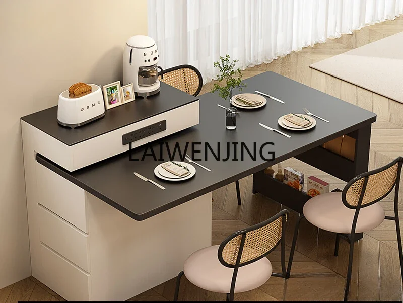 HLZ integrated multi-functional island platform can be rotated, retractable and narrow, and the table is customized.