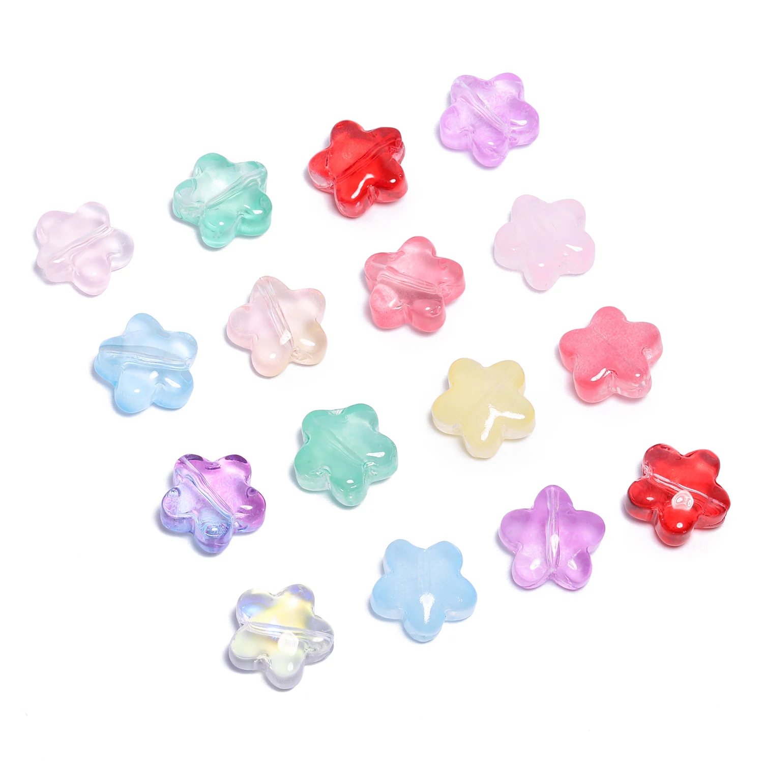 20pcs Five-pointed Star Colorful Lampwork Czech Beads Loose Glass Beads for Jewelry Making DIY Necklace Accessories 11.5mm