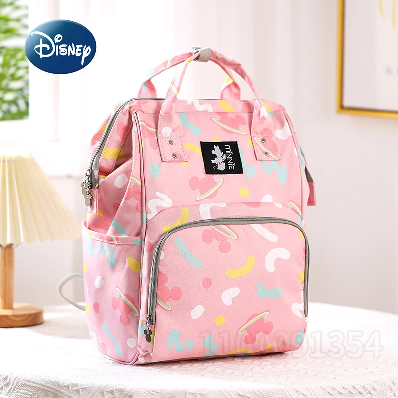 Disney Original New Mickey Diaper Bag Backpack Cartoon Cute Baby Diaper Bag Multifunctional Baby Bag Large Capacity Luxury Brand