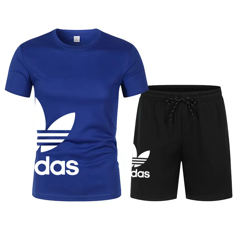 Conjuntos de treino casuais masculinos, camisas de manga curta e shorts esportivos, roupas masculinas de verão, conjuntos de corredores masculinos, S-4XL