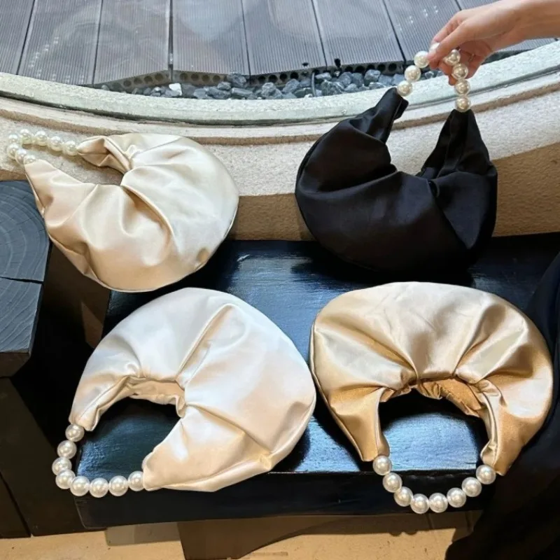 Pearl Pleated Cloud Hand Bags for Woman Exquisite Shopper Bolsos Mujer Beautiful Sac Femme Tote Bag Bolsas Mini Fashion Bolsa
