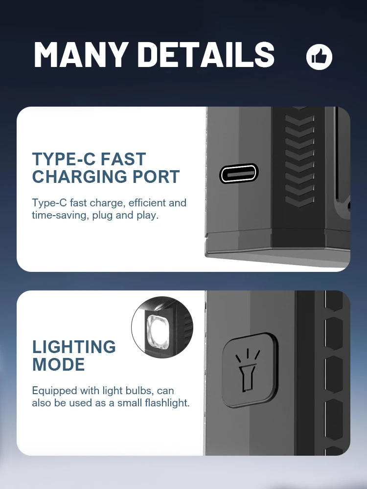 Handheld Brushless Motor 130000RPM With LED Light Violent Blower Mini Turbo Jet Fan Three Wind Speed 52m/s Industrial Duct Fan