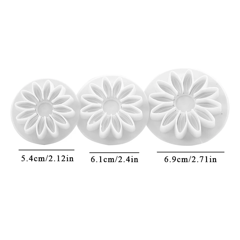 3PCS Sugarcraft Cake Decorating Tools Fondant Plunger Cutters Tools Cookie Biscuit Cake Snowflake Mold Set Baking Accessories