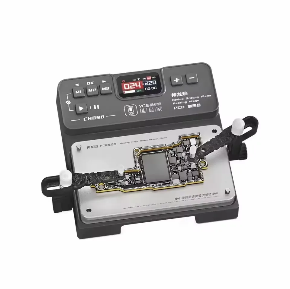 Estación de Precalentamiento para PCB YCS CH898 Divine Dragon Flame, 40-260°C, con 3 Preajustes y Brazos de Sujeción para Reparación de Celulares 2