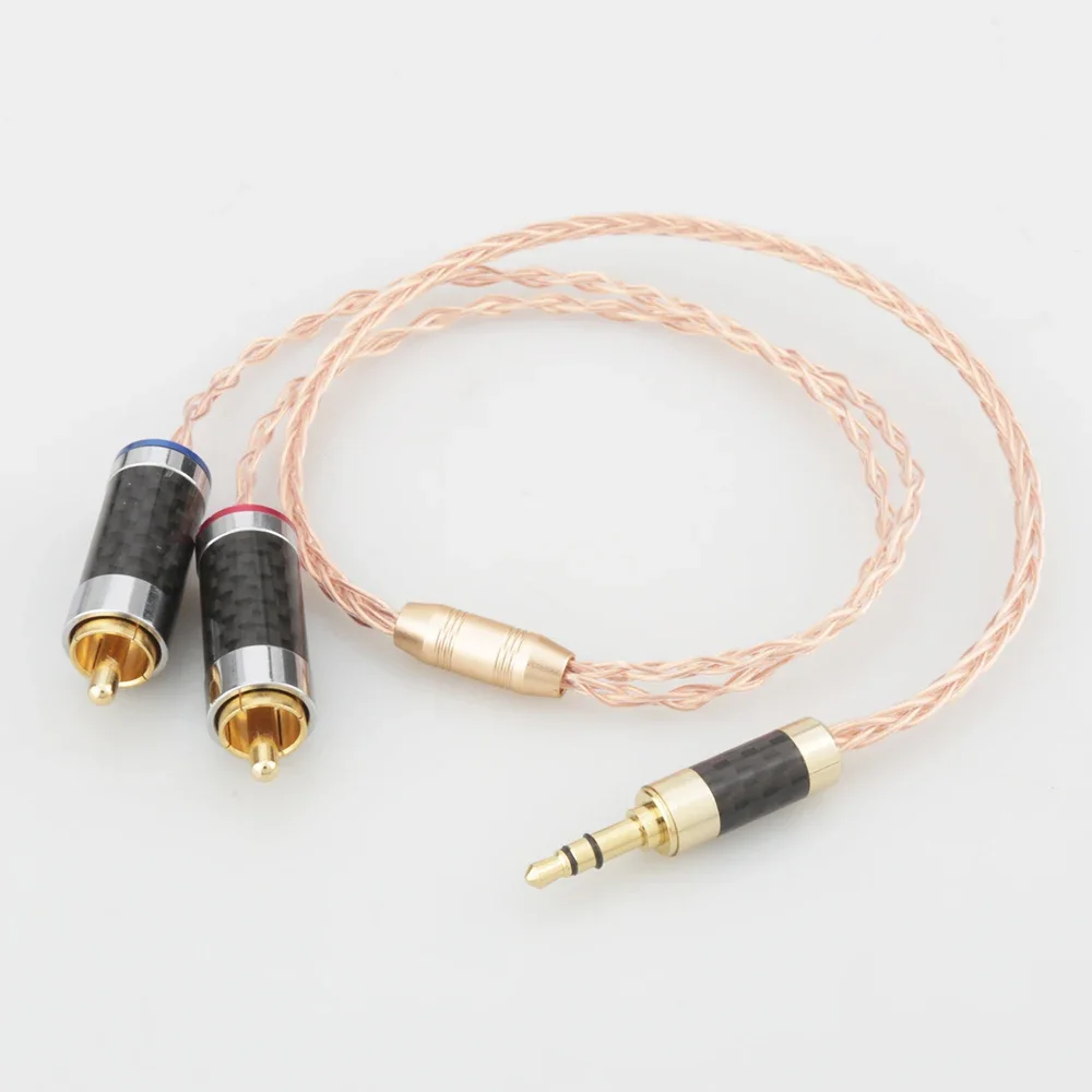 Cable de Audio HIFI de 3,5mm a 2 RCA Cable estéreo macho en múltiples longitudes para opciones de amplificador de reproductor MP3 DVD