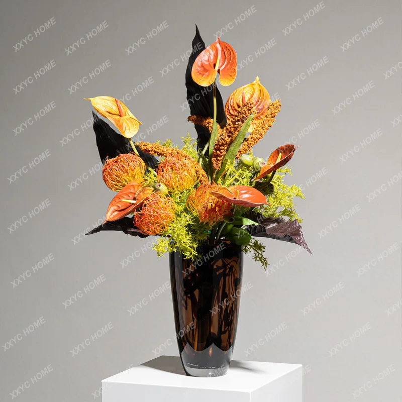 

Современный хрустальный декор в стиле легкой роскоши: глазурованные цветочные изделия ручной работы для украшения холлов отелей и клубов