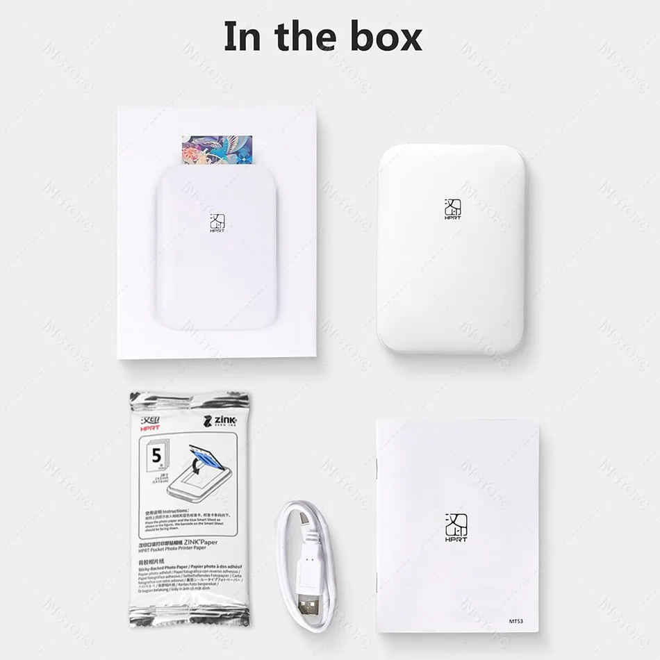 MT53 Color Photo Portable Printer Mobile Phone Mini Handheld Pocket Wifi Bluetooth Printing Machine 2x3 inch Sticky-Backed Paper