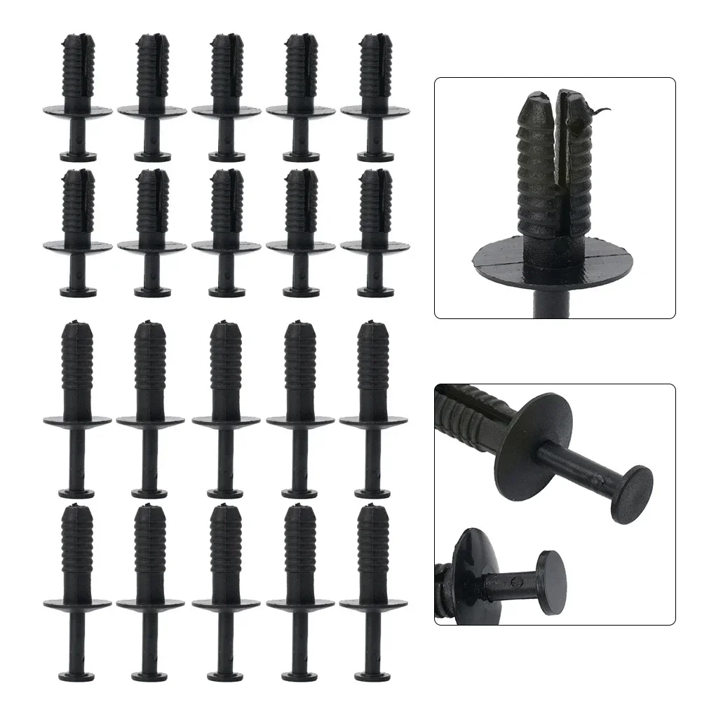 VERYUS 20PCS Expanding Rivet Clips Push-Type Retainer Bumper Fender Liner Wheel Arch Door Sill Clips For BMW E30 E39 E46 E53 E60