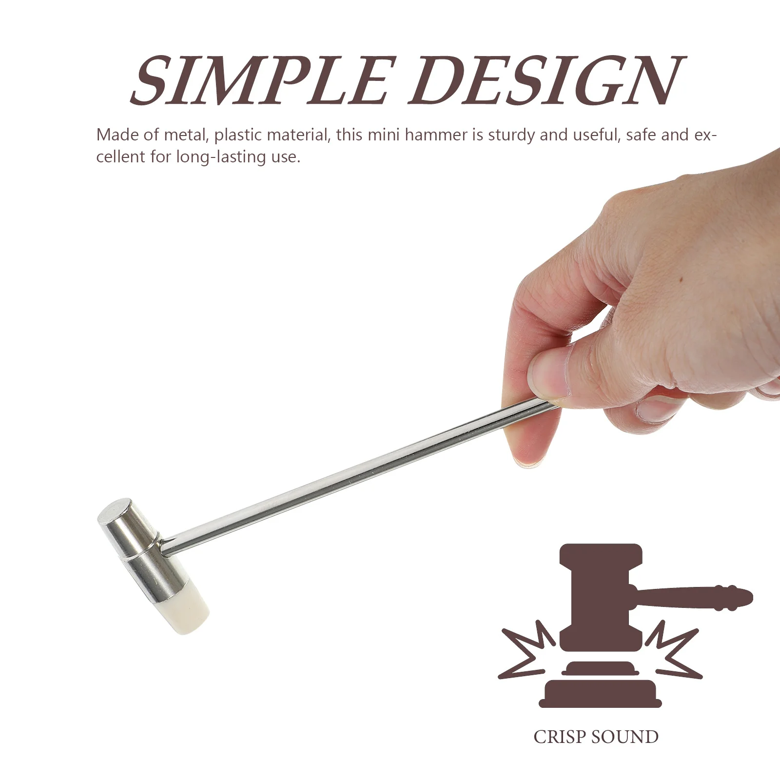 

2Pcs Metal Mini Hammer Compact Portable Judge Hammer Suitable for Watch Repair Small Versatile Tool Metal Hammers