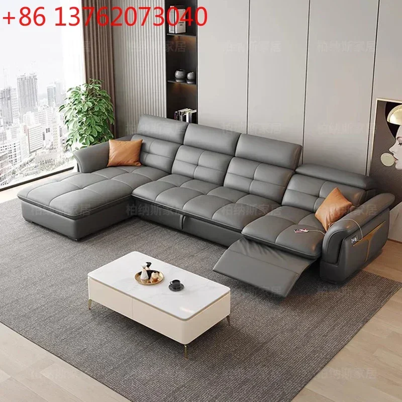 Nordic Leather Electric Sofa Bed Modern Simple Design Living Room Sofas Sectional Chaise Lounge Home Furniture
