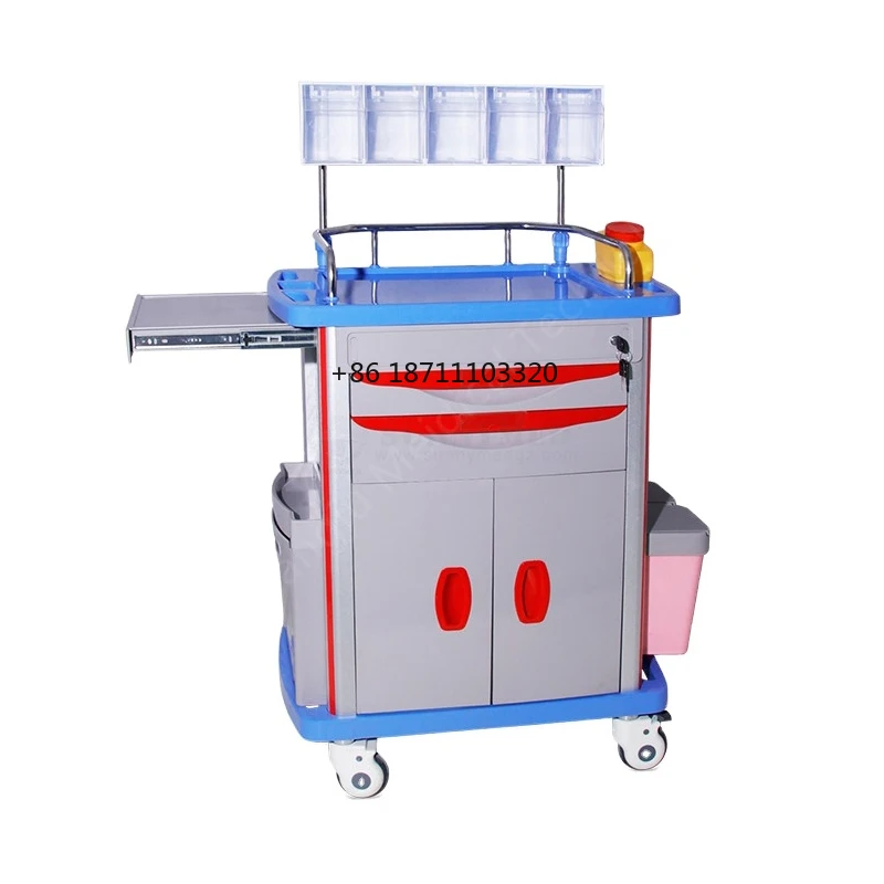 

SY-R058 whole price Emergency use cart hospital furniture drug cart Durable hospital facility medicine trolley