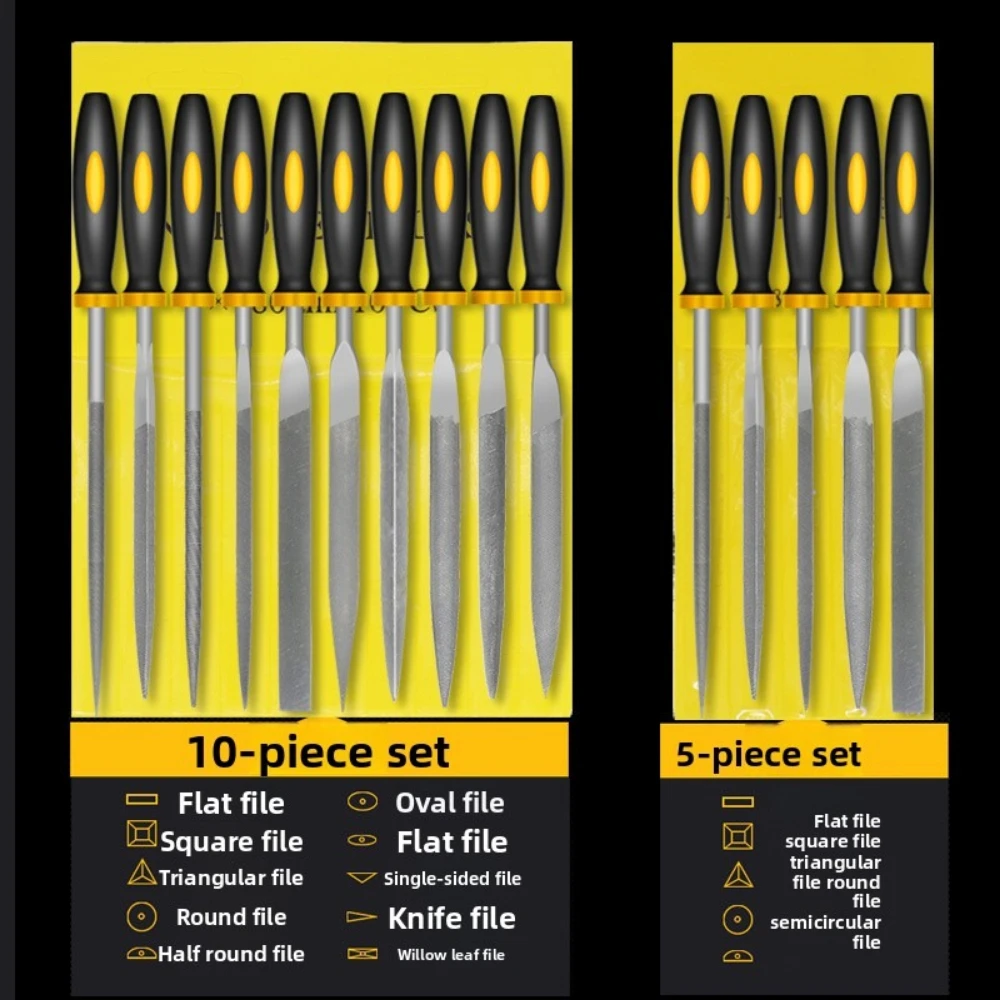 Precision Alloy Steel File Set Round Half Round Flat Square Triangular Files for Metal Wood Carving DIY Handcrafts