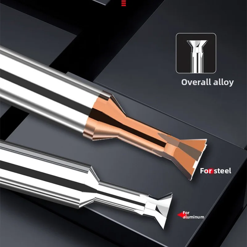Dovetail Carbide 4-Flute Mill Cutter, 1-20mm Diameter Long Cutting Slot Tool for DIY Precision Machining