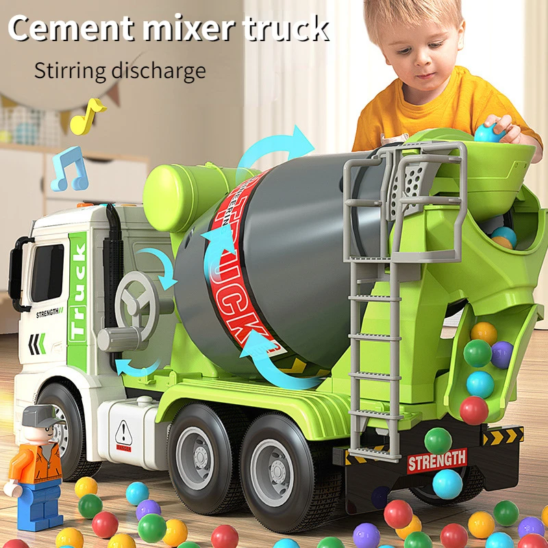 

Simulation Inertial Engineering Truck Cement Mixing Discharge Acousto-optic Concrete Set Toy Car Toys for Kids 2 To 4 Years Old