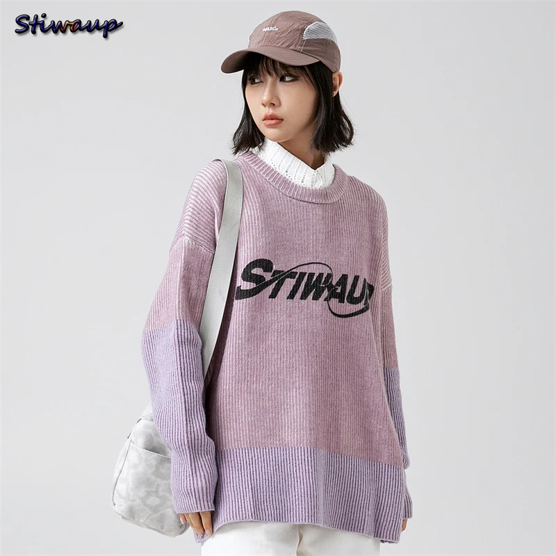 Womens New Sweaters for Modern Women 2023 Korean Fashion Wool Blend Coat Vintage Knit Sweater Oversize Men Dropshipping Center