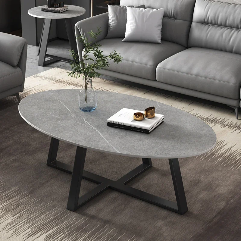 Elegant Trendy Coffee Table Premium Fashionable Minimalist Oval Side Table Luxury Aesthetic Table Basses De Salon Furniture