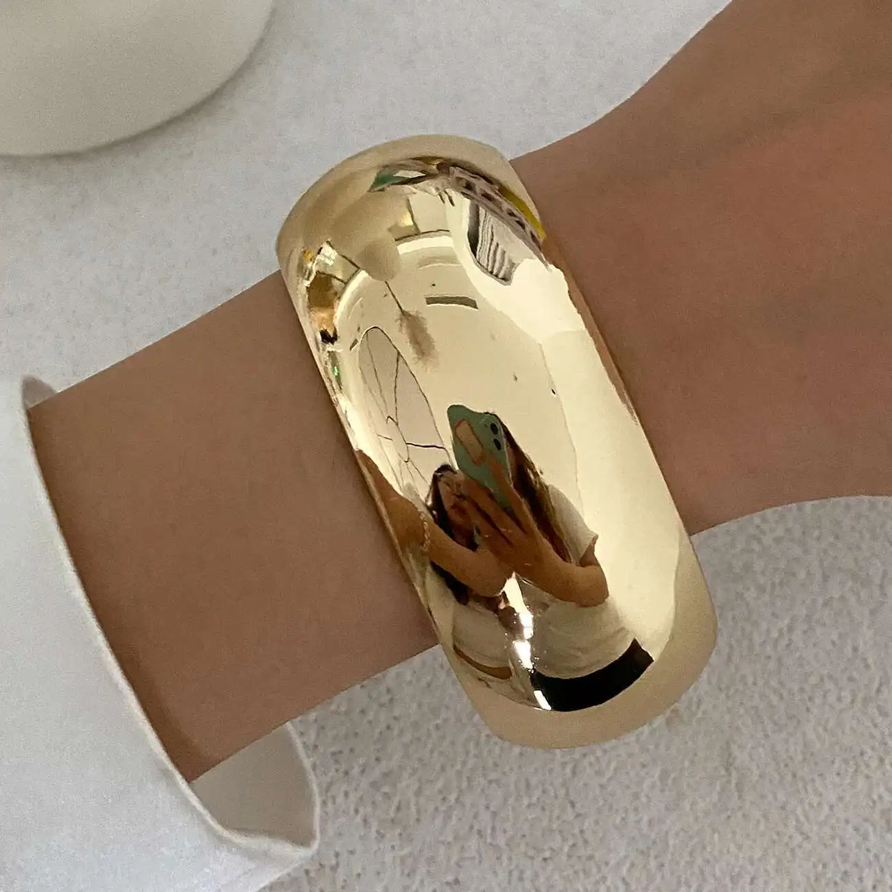 IngeSight.Z Vintage Irregular Resin Wide Bangle Bracelet