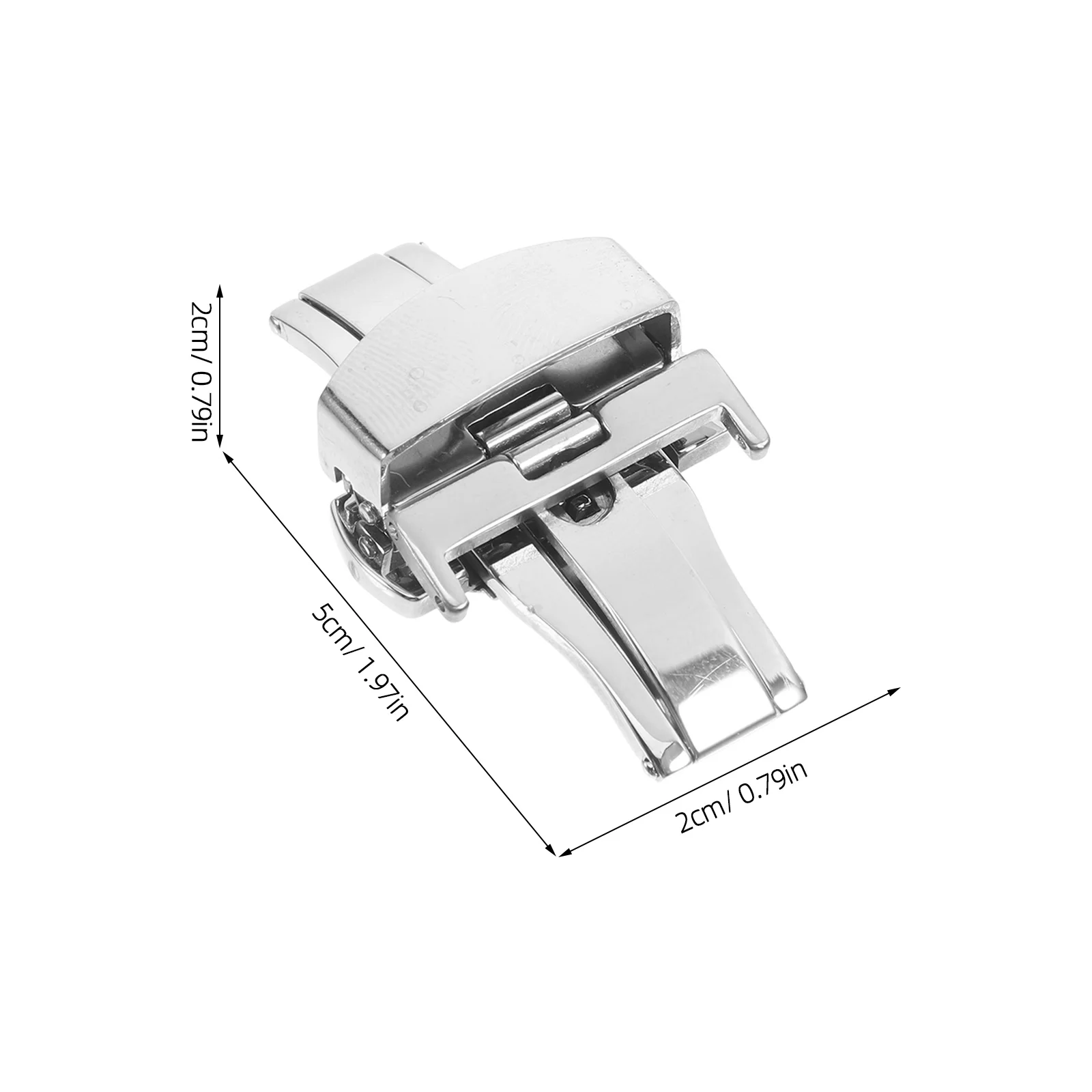 กระดุมสแตนเลสขนาด 20 มม. แบบกดสองชั้น สำหรับตัวล็อคสายนาฬิกา  อะไหล่เปลี่ยนตัวล็อคสายนาฬิกา สีเงิน