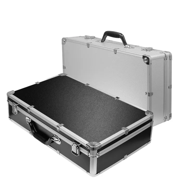 Caja de herramientas de almacenamiento de instrumentos de seguridad de aleación de aluminio, caja de herramientas para equipo, Estuche de transporte para exteriores con interior de algodón absorbente de golpes