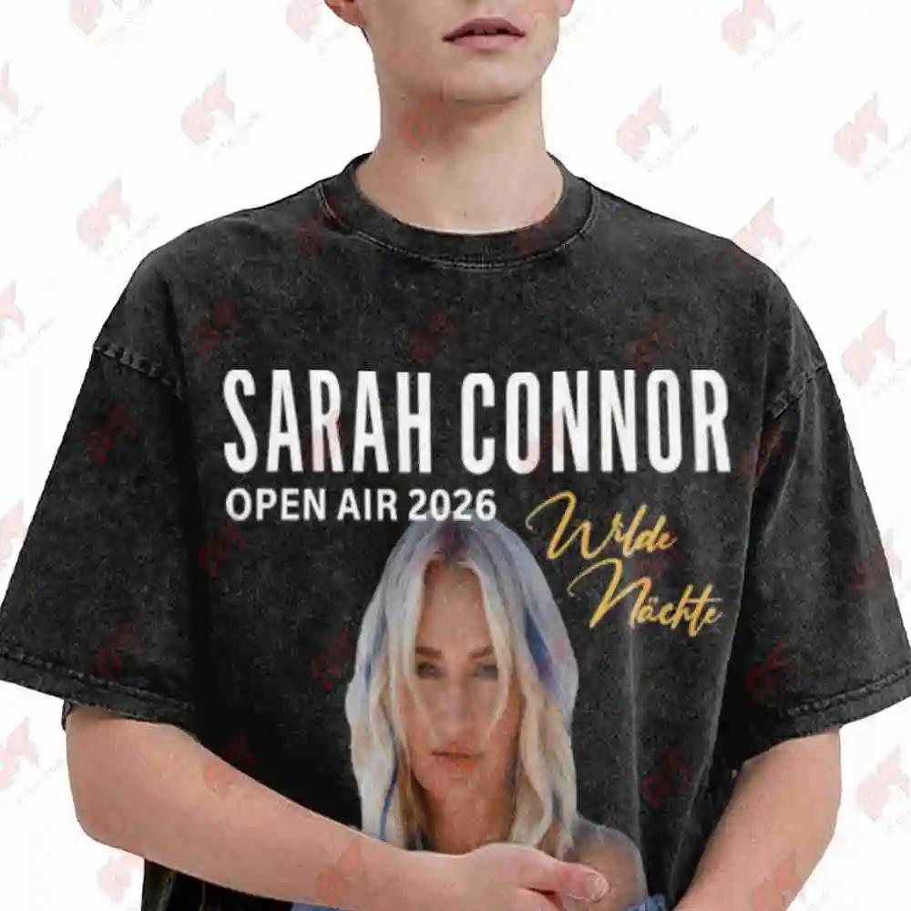 Sarah Connor Wilde Nachte Concert Tour 2026 Vintage Washed Tee Pure Cotton T-Shirt