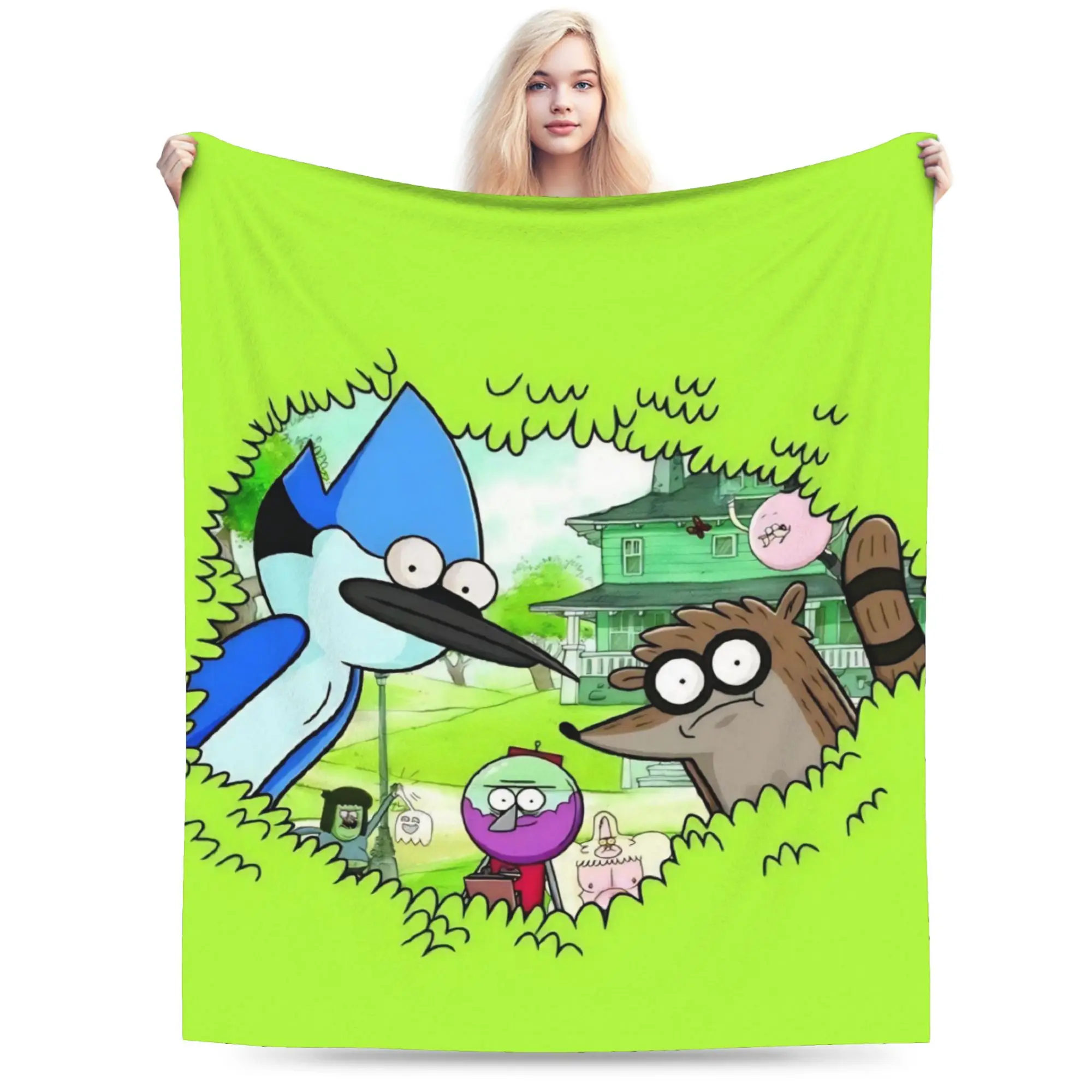 Regulars Show Cartoon Character Printed Blanket For Men Women Ultra Soft  Throw Blankets for Couch 50x60 Inches Multiple Sizes