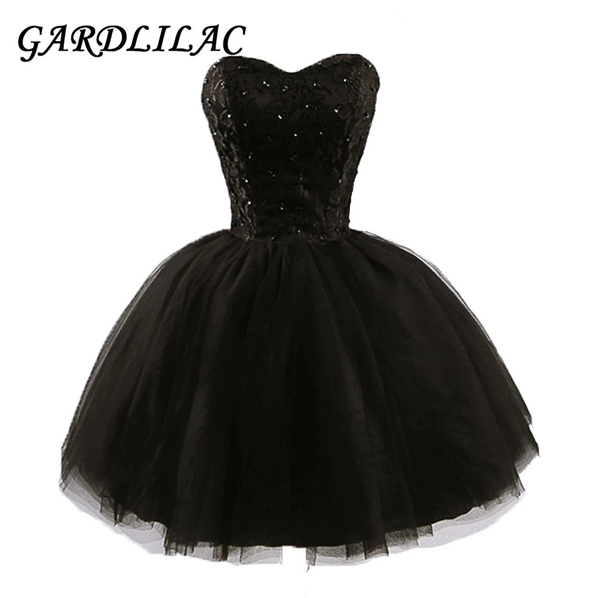 Gardlilac Sweetheart Tulle Homecoming Dresses Teens Short Lace Prom Ball Gowns Juniors Beaded Mini Dress