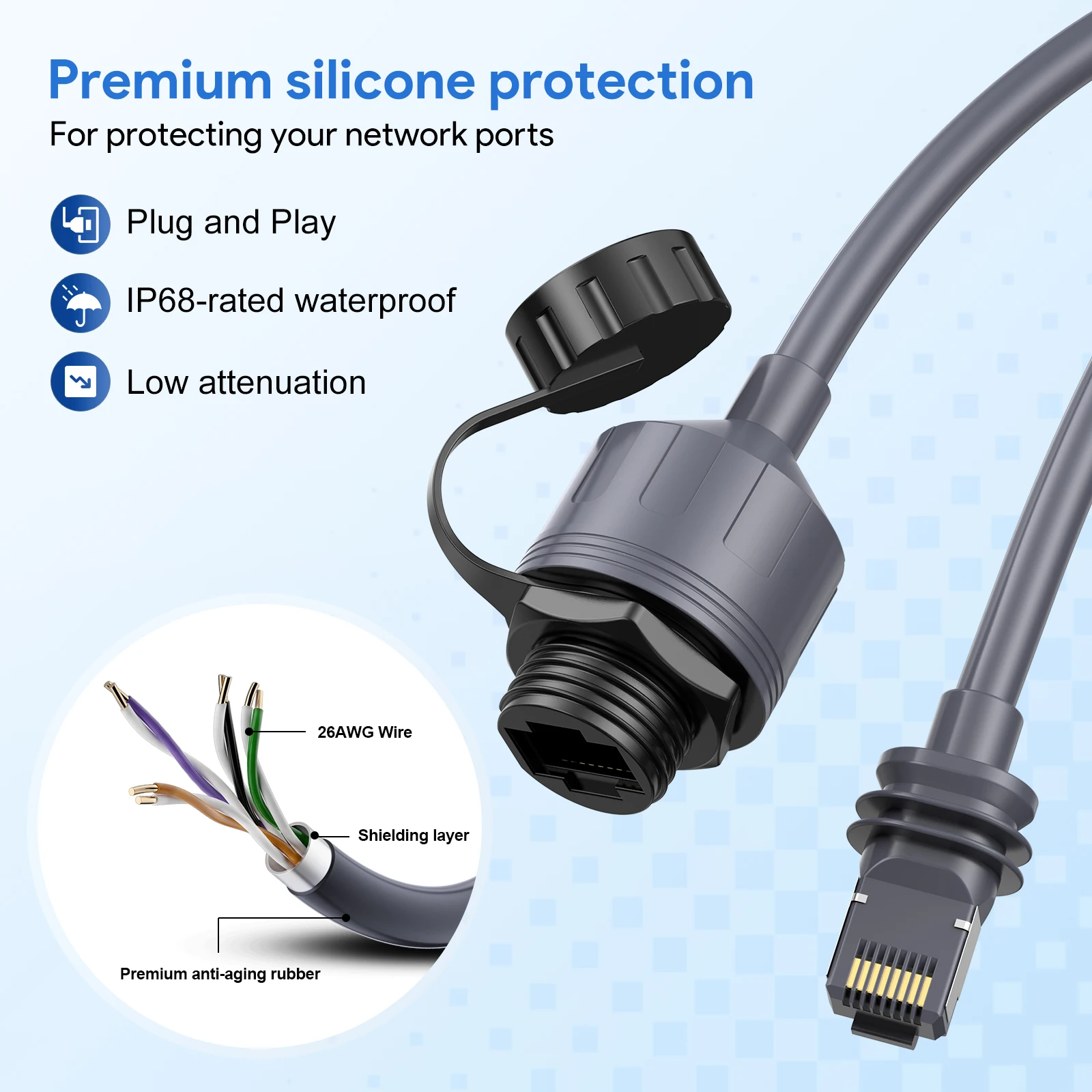 

Pop For Starlink V3/Gen 3 Connector SPX To RJ45 Waterproof Connector Female Adapter Internet Extension Cable Dishy Router Kit