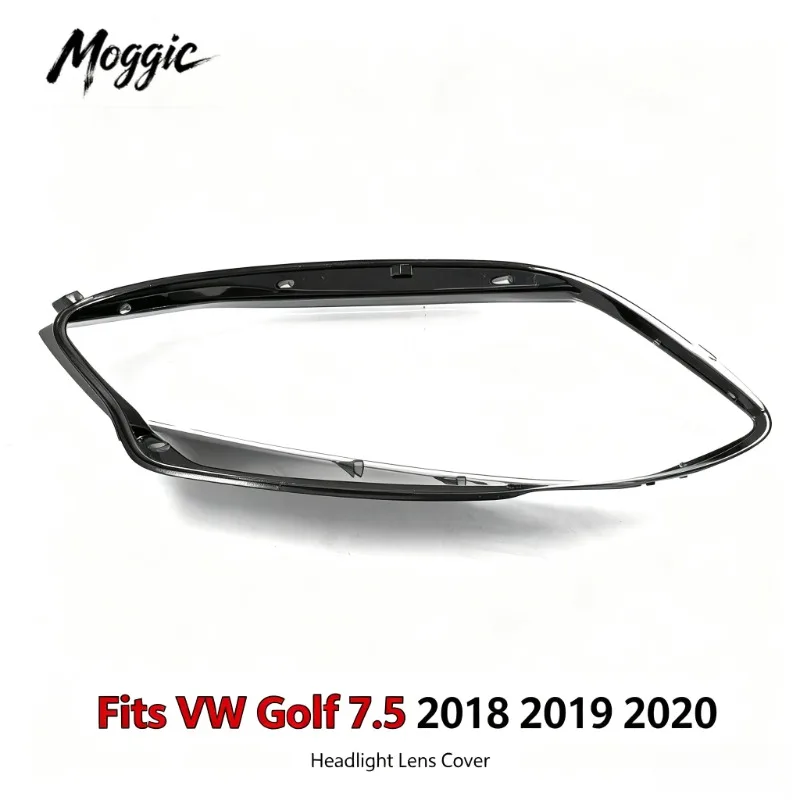 Moggic Headlight Lens Cover Compatible With Golf 7.5 MK7 Facelift GTI R Line 2018 2019 Left Right Side Clear